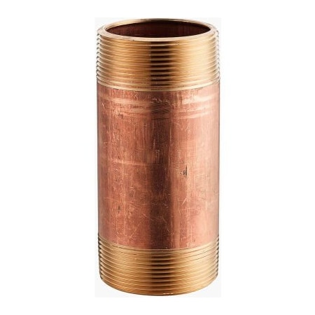 Merit Brass 1 In. X 6 In. Lead Free Seamless Red Brass Pipe Nipple - 140 PSI - Sch. 40 - Import 2116-600